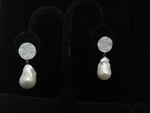 Small Dangling Baroque Pearls with Crystal Tops