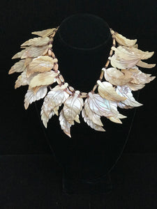 Mother of Pearl Leaves and Amatrine Necklace