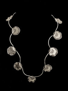 Silver Discs & Tube Necklace