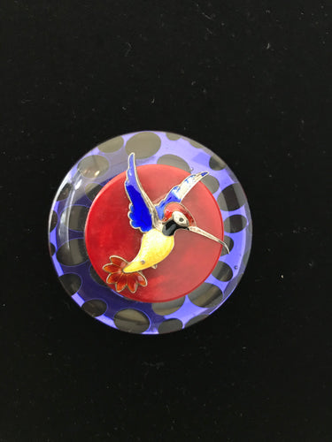 Italian Resin, Bakelite  & Vintage Enamel Hummingbird Magnet