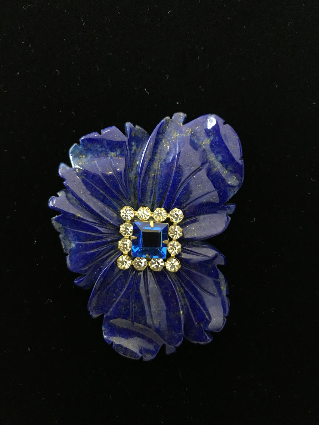 Lapis Flower Vintage Crystal Magnet