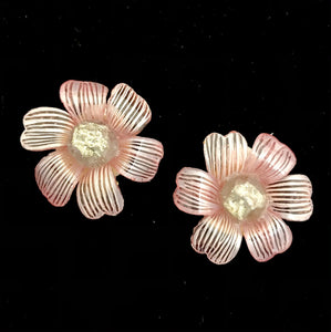 French Resin Six Petal Flower Earring