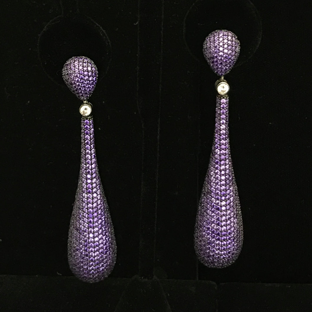 Crystal Elongated Drop Earrings