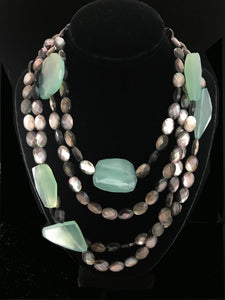 Gray Mother of Pearl with Chalcedony Chunks